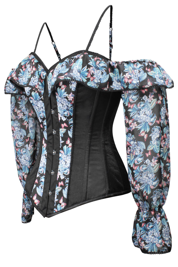 Long Sleeve Floral Summer Corset Top