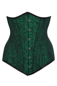 Emerald Green Brocade Longline Underbust Corset
