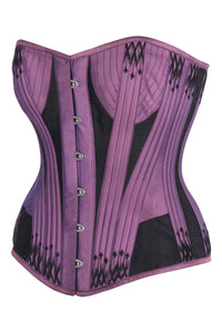 Purple & Black Overbust Corset with Decorative Flossing