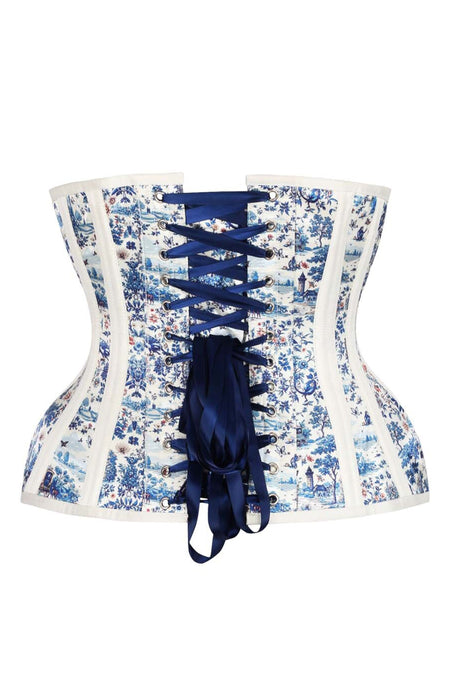 Blue Toile Romance Underbust Corset