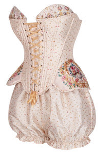 Blush Florals Corset & Ruffled Bloomers Ensemble