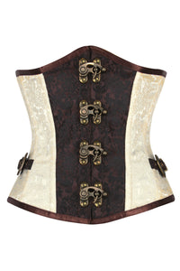 Two-Tone Underbust Steampunk Corset with Antique Swing Clasps