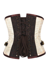 Two-Tone Underbust Steampunk Corset with Antique Swing Clasps