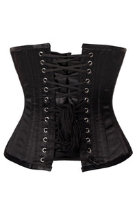 Black Satin Underbust Corset with Steel Boning