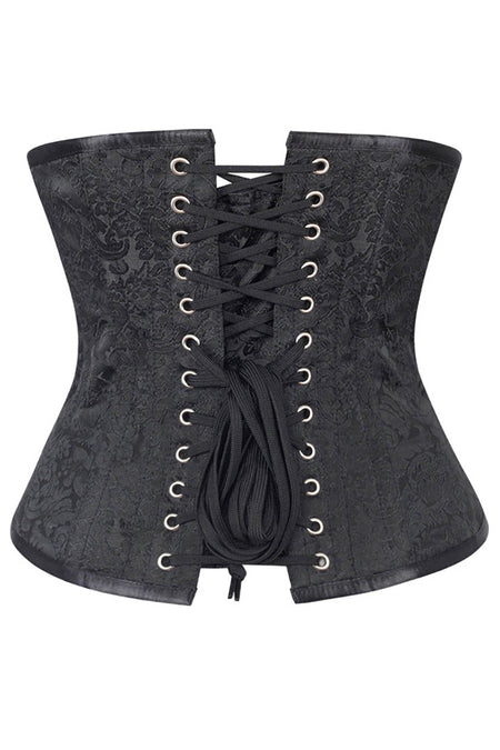 Midnight Bloom Brocade Underbust Corset