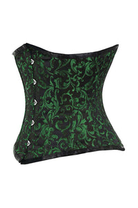 Emerald Green and Black Brocade Underbust Corset
