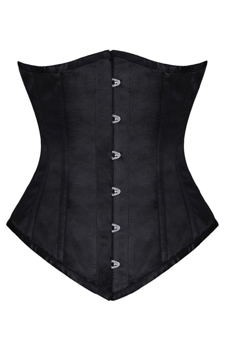 Classic Black Satin Longline Underbust Corset