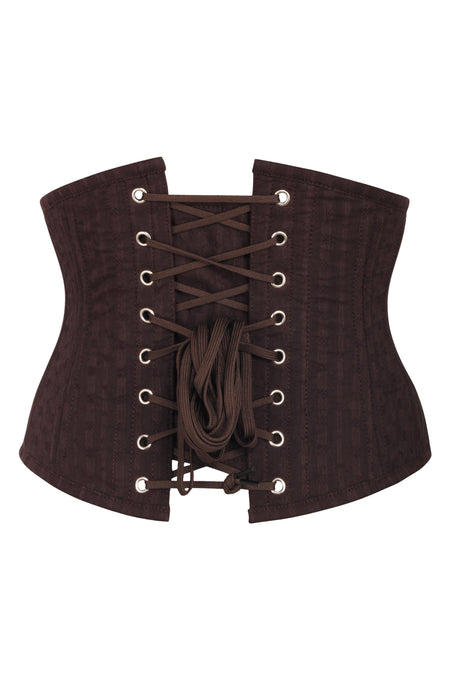 Black faux leather underbust corset waspie cincher