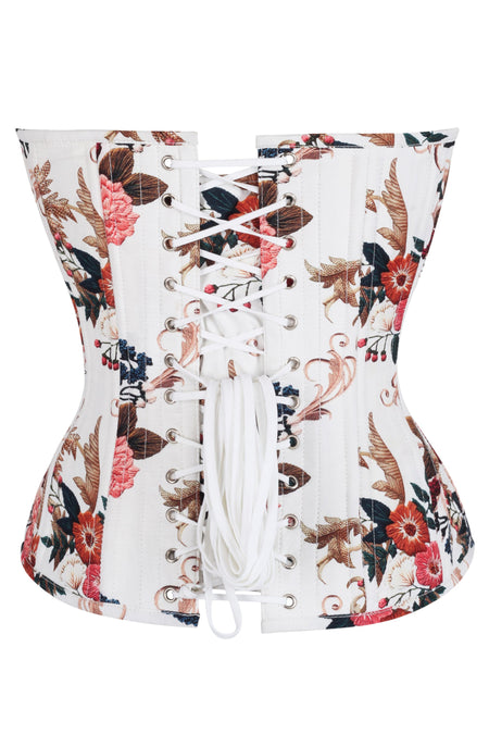 Floral Print Waist Training Overbust Corset