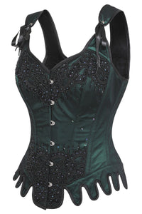 Green Couture Corset with Shoulder Straps