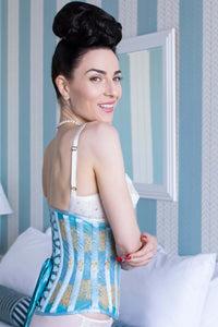 Corset Story FTS062 Duck Egg Blue Lace & Mesh Underbust