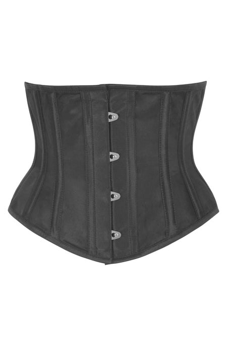 Classic Black Satin Waspie Underbust Corset