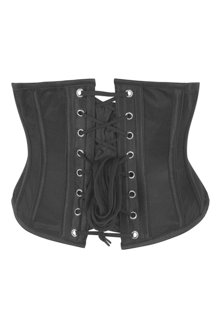 Classic Black Satin Waspie Underbust Corset
