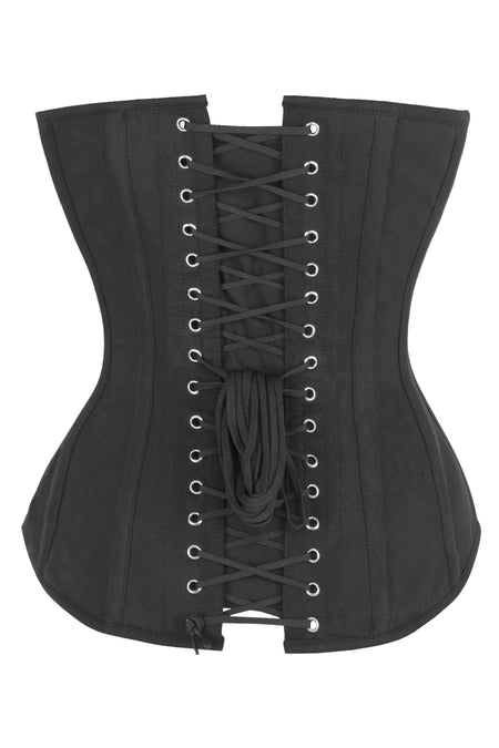 Single Layer Longline Overbust Corset in Black