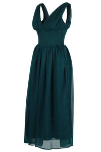 Elegant Emerald Green Corset Dress