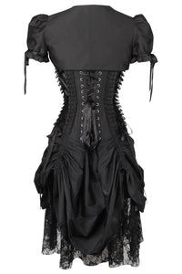 Historically Inspired Black Corset Dress with Bolero