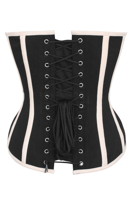 Corset Story on X: Comfortable to wear, this black latex corset has 3  layers of fabric and flexible spiral steel boning It provides more  structure, giving more support and better control whilst