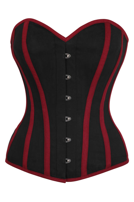 red corset top by the brand vaacodor. features black