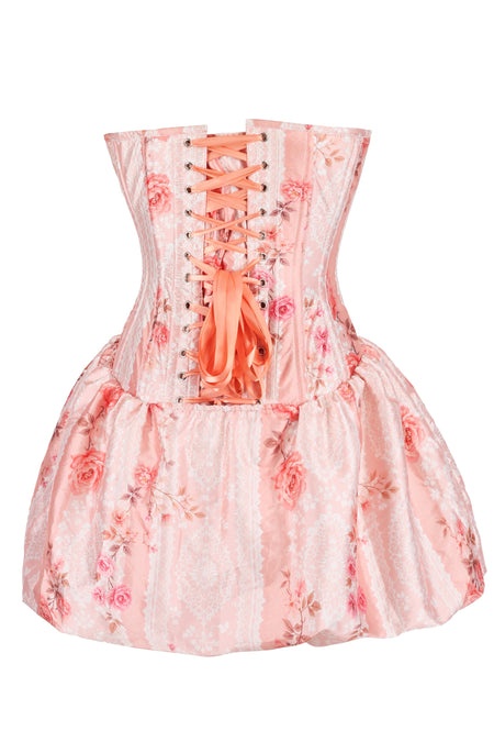 Blush Rose Garden Corset Dress with Bubble Skirt