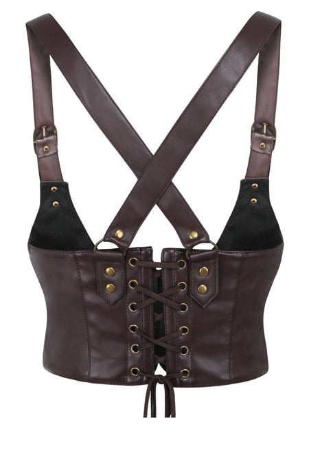 Marquise Faux Leather & Elastic Corset Cinch Belt