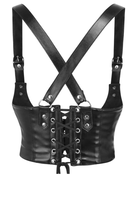 1940s 50s metallic thread Tripoli black leather corset belt