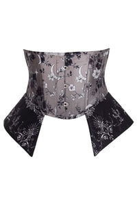 Moonlit Garden Underbust Corset with Gothic Peplum Panels