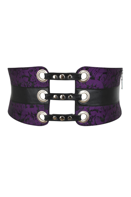 Steampunk Corset Belt with Zipper and Mock Buckles : CB-925