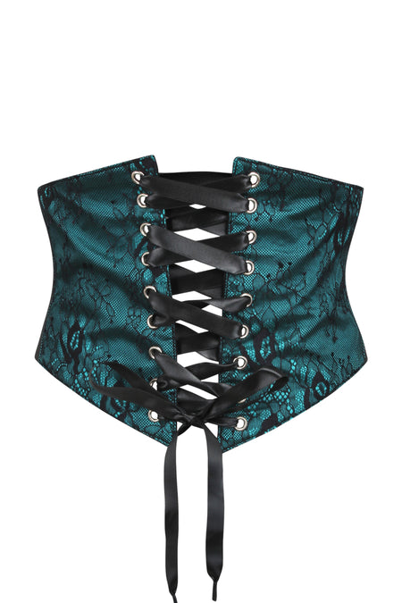 Theodora Black Stretch Cotton Corset Top with Long Sleeves