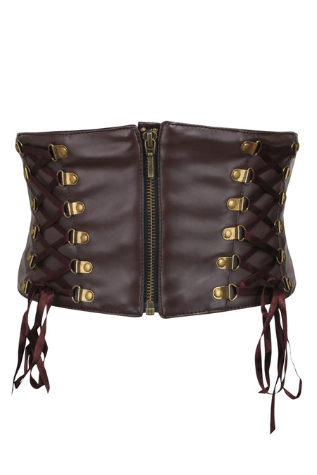 Brown Leather Corset -  Canada