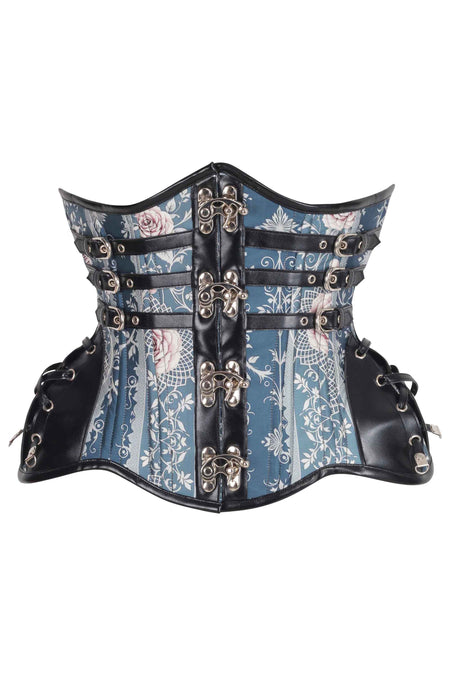 Steampunk Rose Garden Underbust Corset with Swing Hooks