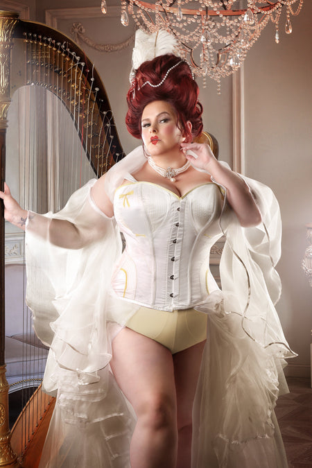 Corset Story WTS922 Historic Embroidered Corset with Shoulder Straps