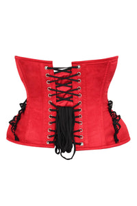 Lipstick Red Burlesque Underbust with Bullet Hip Gores