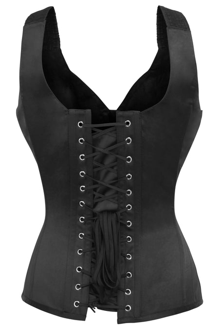Aboser Women's Corset Elastic Straps Bustier Top Eyelet Lace Up Overbust  Corsets Boned Waist Trainer Y2K Bodice Bodycon Shaperwear