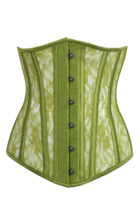 Green Gold Underbust Corset for Fairies, Elves, and Forest Dwellers 22