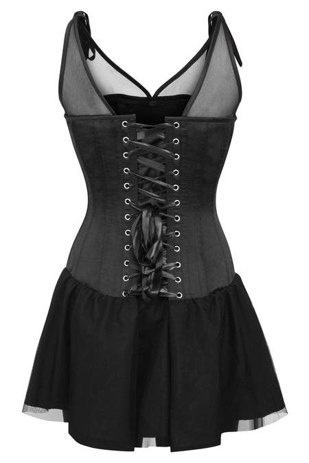 Corset Story on X: Comfortable to wear, this black latex corset has 3  layers of fabric and flexible spiral steel boning It provides more  structure, giving more support and better control whilst