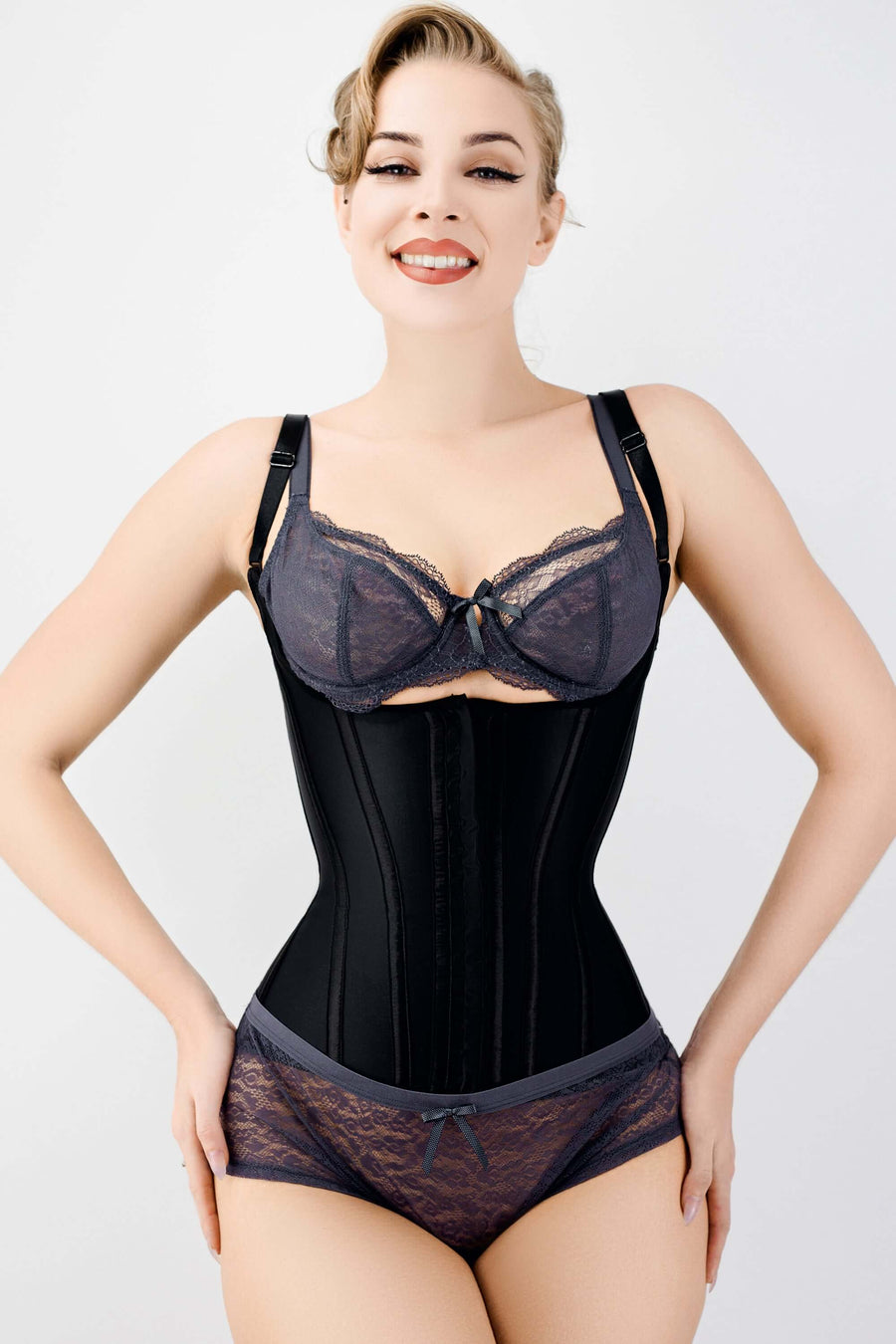 Shapewear With Adjustable Straps Lifts The Bust Line Thong Type Women  Cincher Black at  Women's Clothing store: Skin Care Products