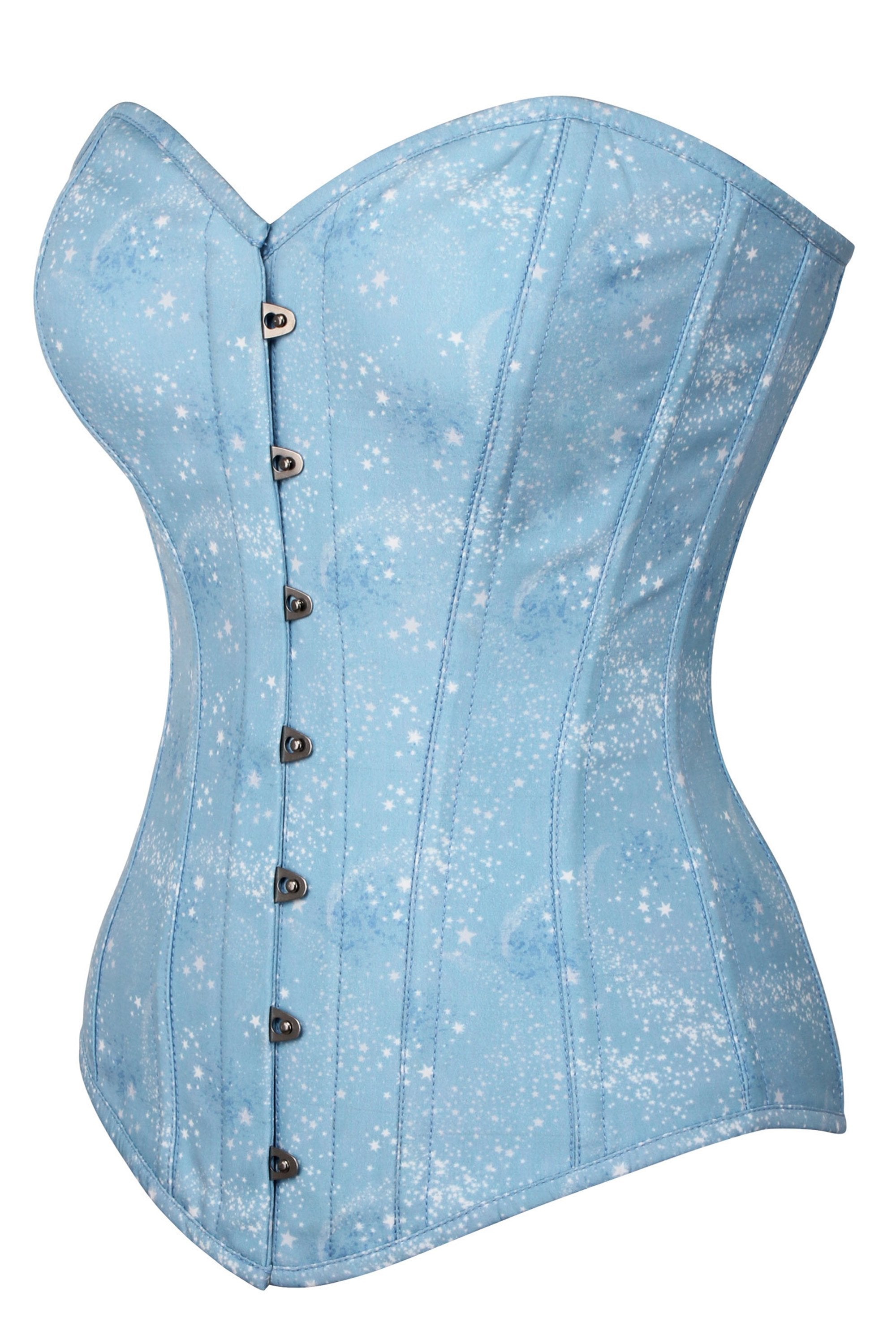 Hyper Real Lace and Vinyl Bustier in Blue