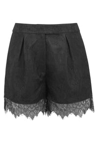 Viola Black Lace Trimmed Shorts