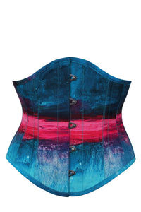 Corset Story MY-640 Stormy Night Blue and Pink Waspie Corset