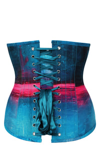 Corset Story MY-643 Stormy Night Blue and Pink Longline Underbust Corset