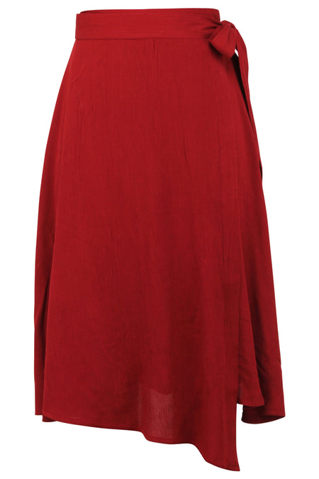 Corset Story SC-095 Agapanthus Red Rust Rayon Asymmetric Wrap Skirt