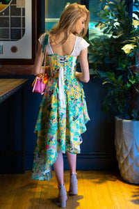 Corset Story SDS009 Tropical Print Mesh Panelled Corset Dress
