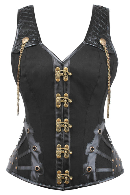 Steampunk Corset with Detachable Belt & Jacket in Ecstasy Pattern -  Medieval Collectibles