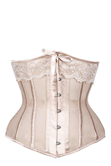 Lace Mesh Overbust Corset Top Women Fashion Transparent Plastic Boned  Underwire Padded Cups Sexy Lace Up White Bridal Corset From Bestielady,  $9.3