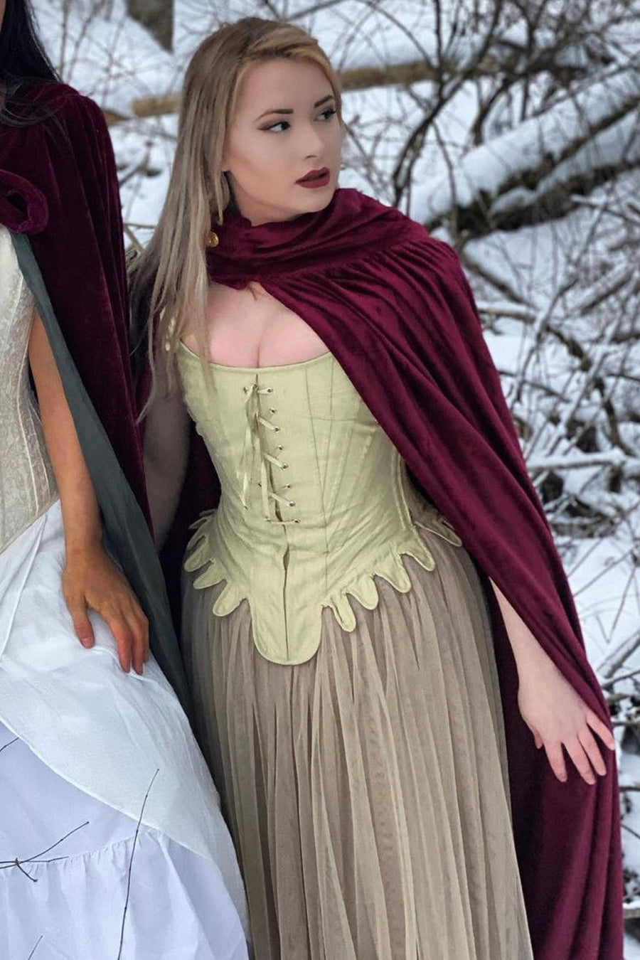 Historically Inspired 1600-1650 Cotton Overbust Corset